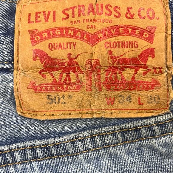 Vintage Levi’s 501 Jeans Men’s 34x30 Button Fly Distressed Blue Denim Classic - Picture 2 of 8